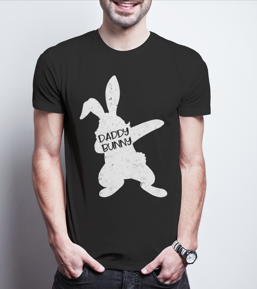 Daddy Bunny Dabbing Rabbit Cute Matching T-Shirt