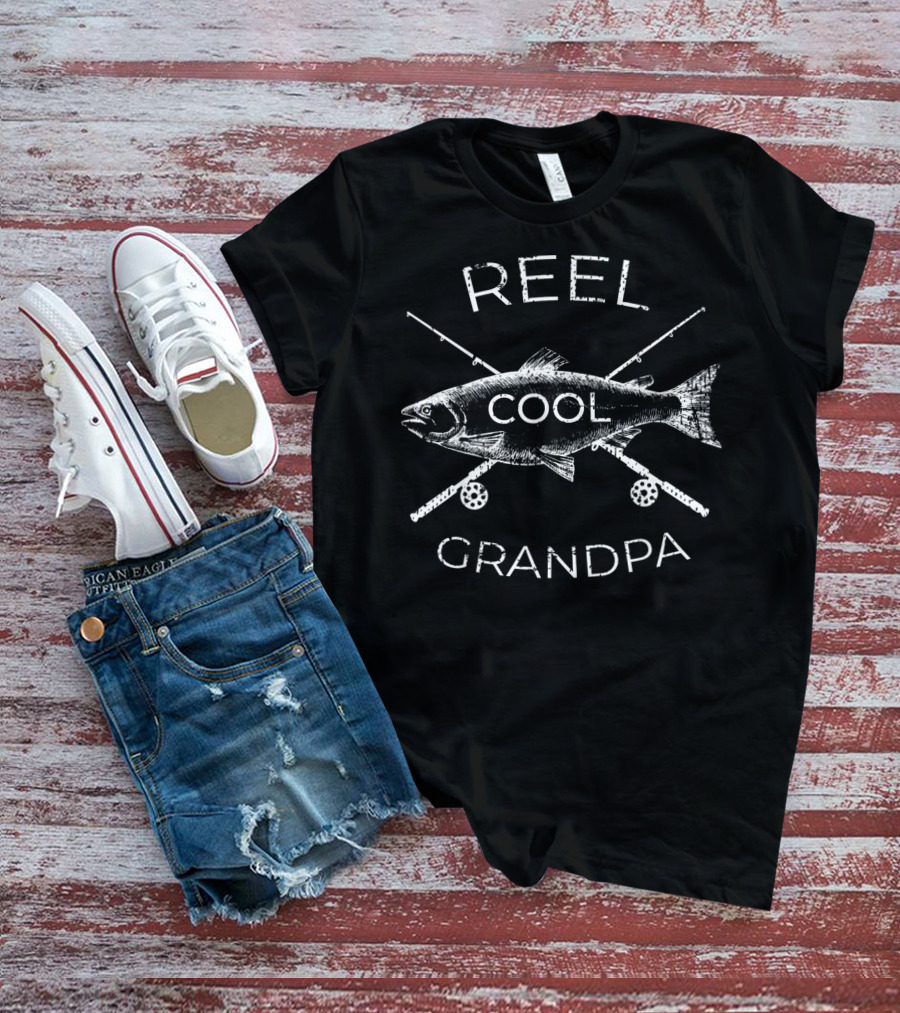 Reel Cool Grandpa Fisherman Fathers T-Shirt