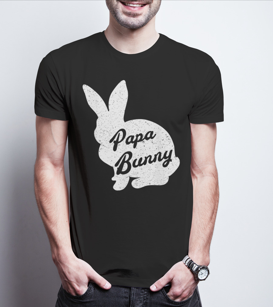 Papa Bunny Funny And Cute Easter Mens T-Shirt