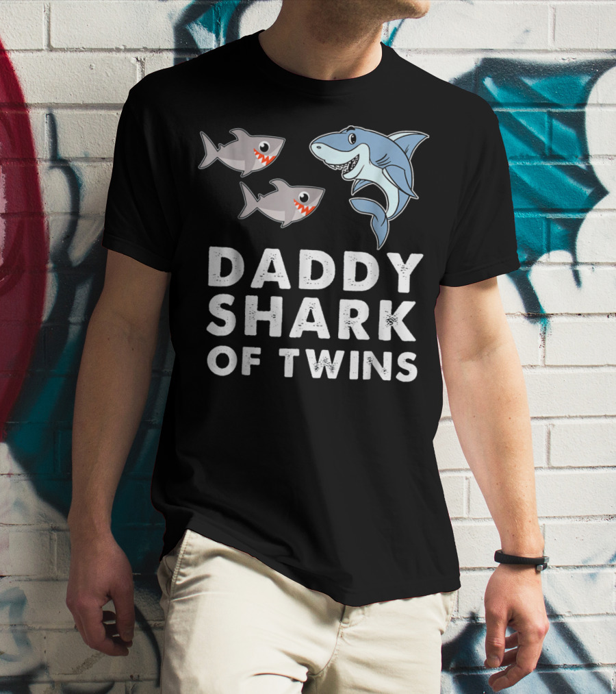 Daddy Shark Of Twins T-Shirt