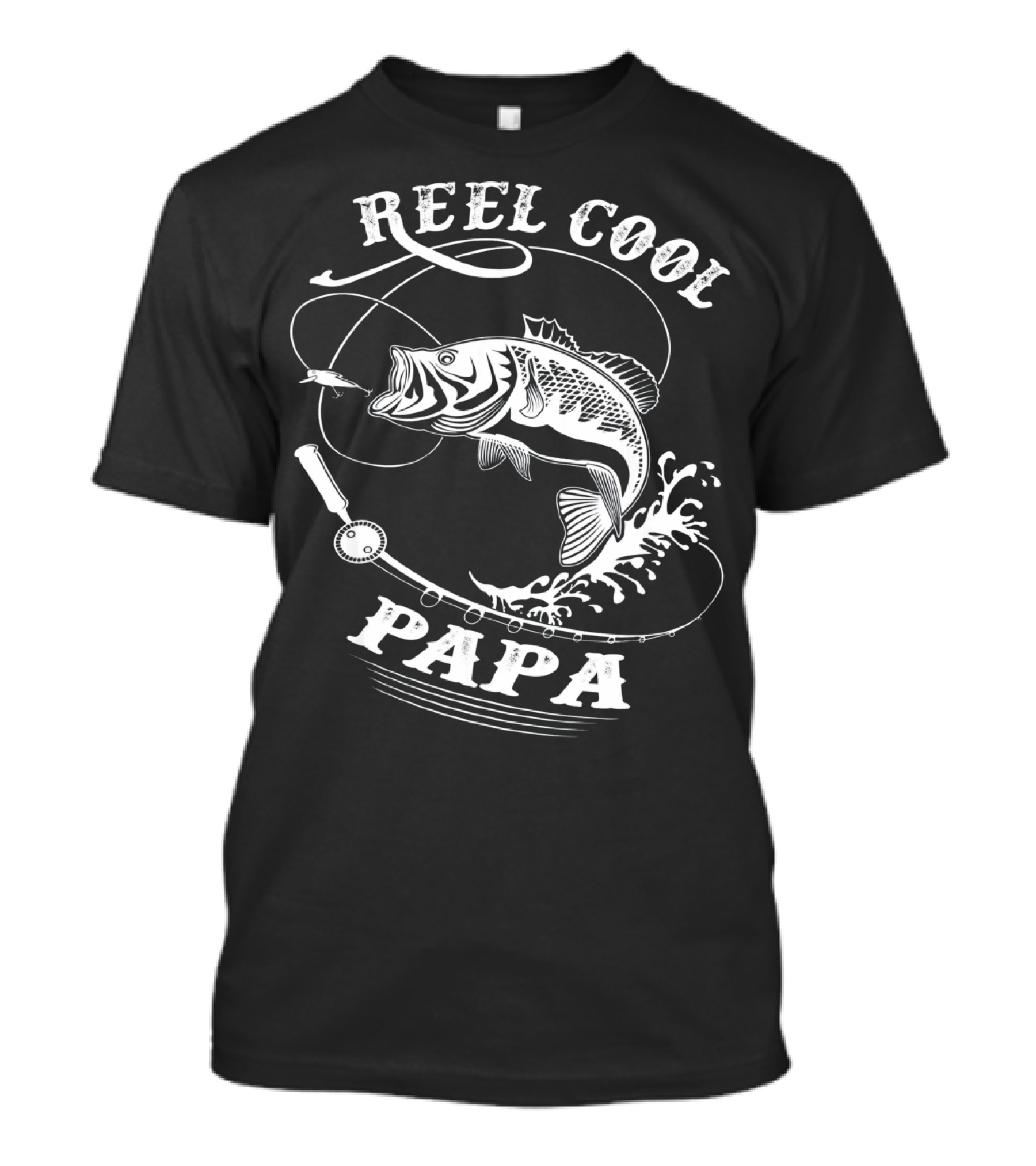 Reel Cool Papa Bass Fishing Rod Splash Enthusiast T-Shirt