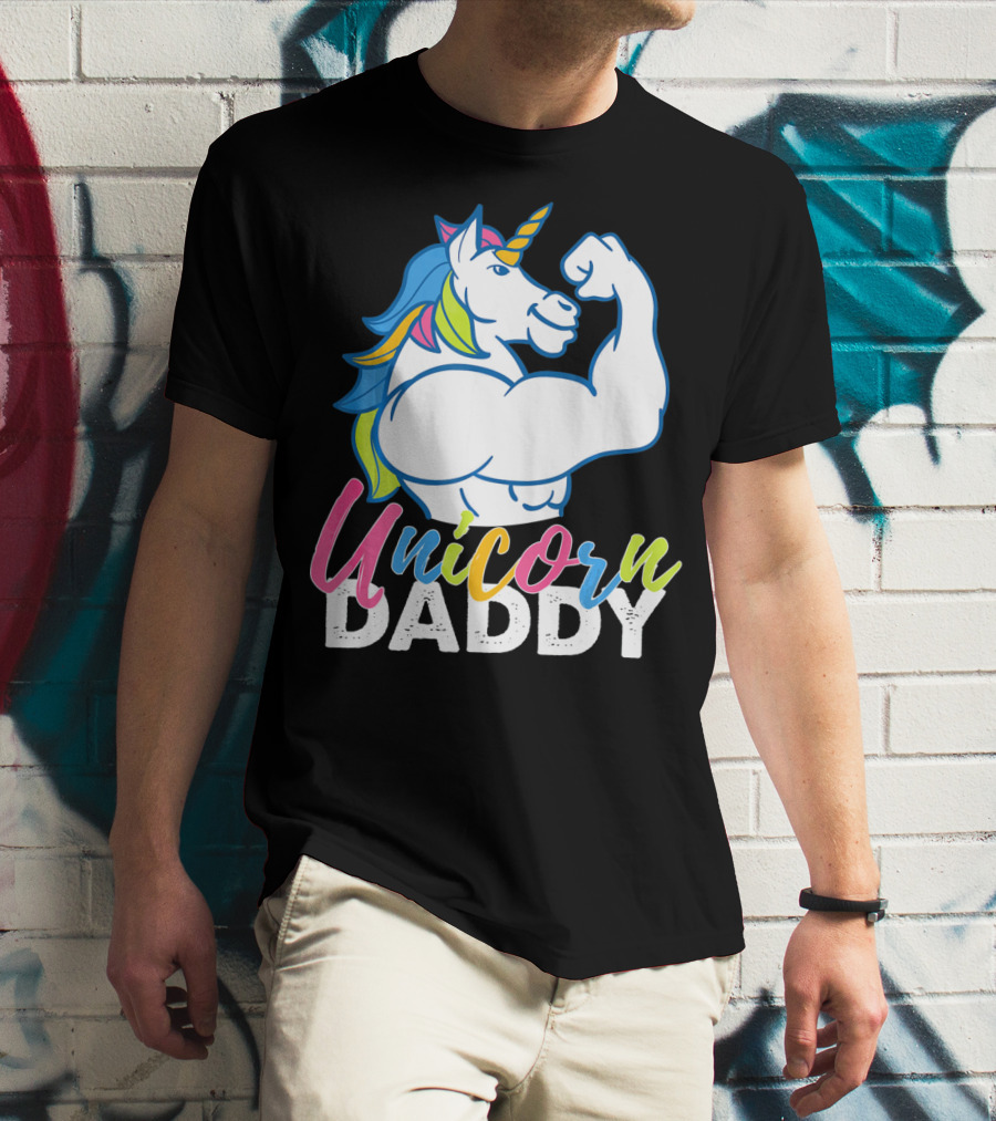 Unicorn Daddy Funny Gym Magic Bodybuil T-Shirt