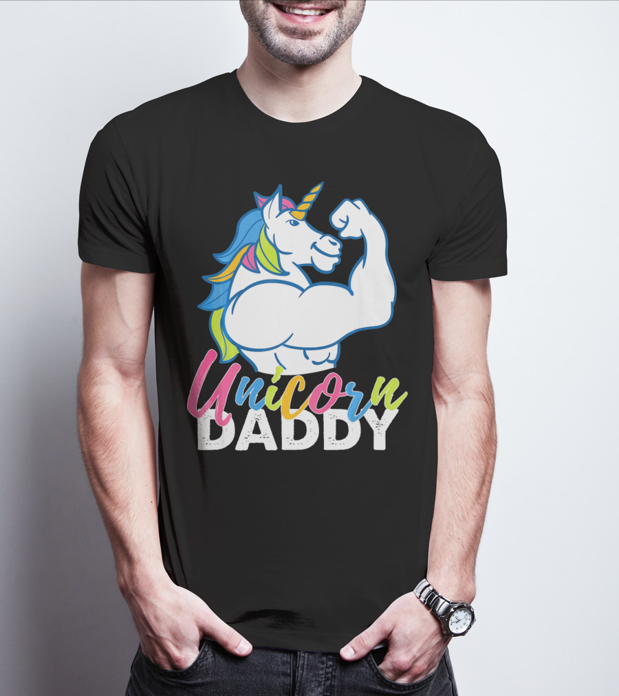 Unicorn Daddy Funny Gym Magic Bodybuil T-Shirt