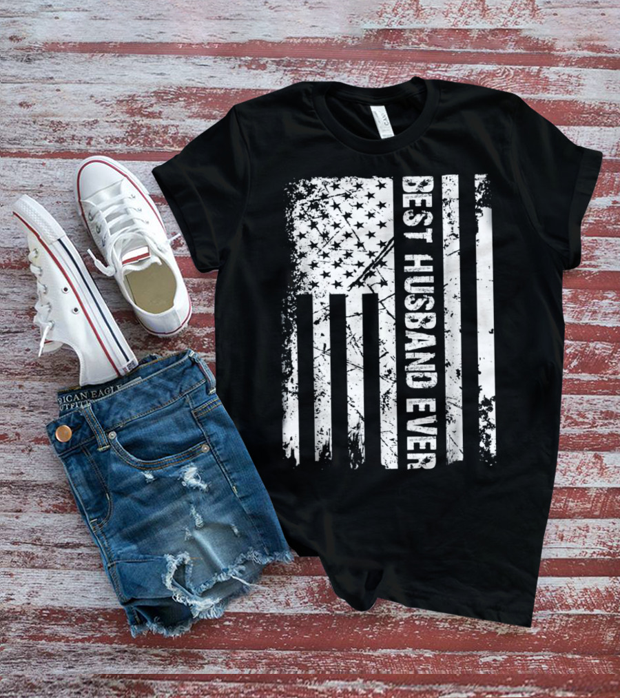 Best Husband Ever Distressed American Flag T-Shirt
