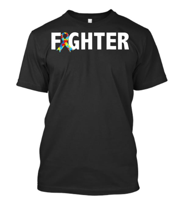 Autism Awareness Fighter Puzzle Ribbon Support T-Shirt