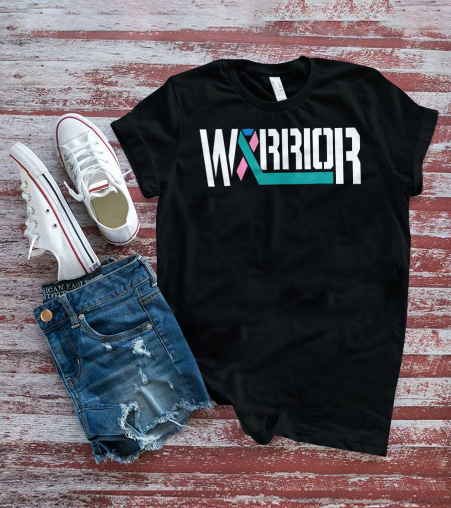 Thyroid Cancer Warrior Ribbon Motivation T-Shirt