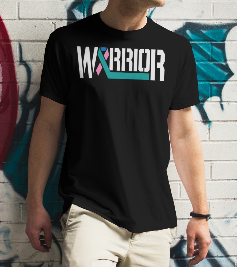 Thyroid Cancer Warrior Ribbon Motivation T-Shirt
