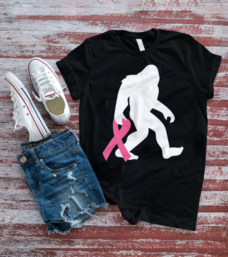 Breast Cancer Awareness Bigfoot Pink T-Shirt