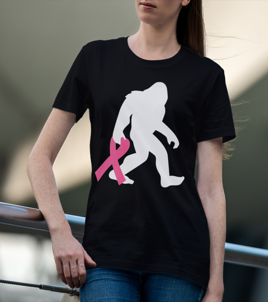 Breast Cancer Awareness Bigfoot Pink T-Shirt