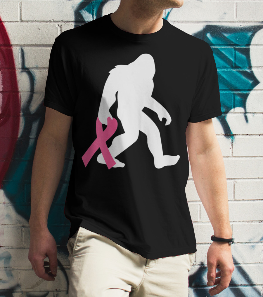 Breast Cancer Awareness Bigfoot Pink T-Shirt