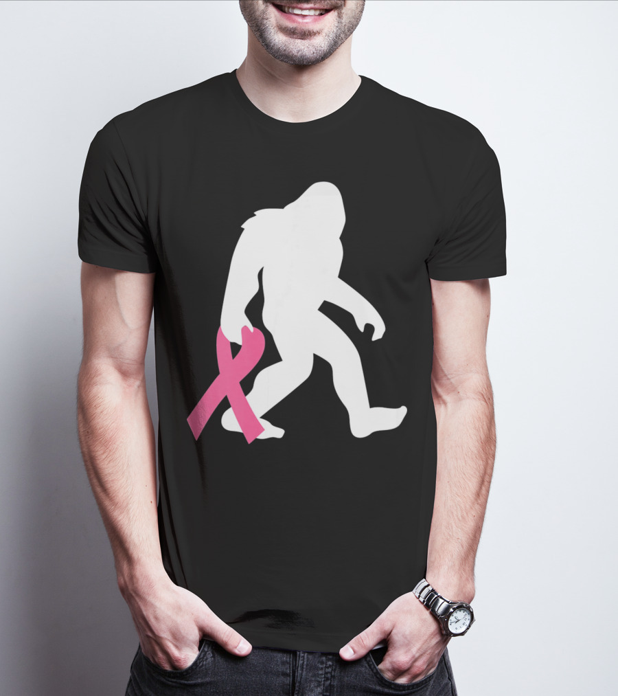 Breast Cancer Awareness Bigfoot Pink T-Shirt