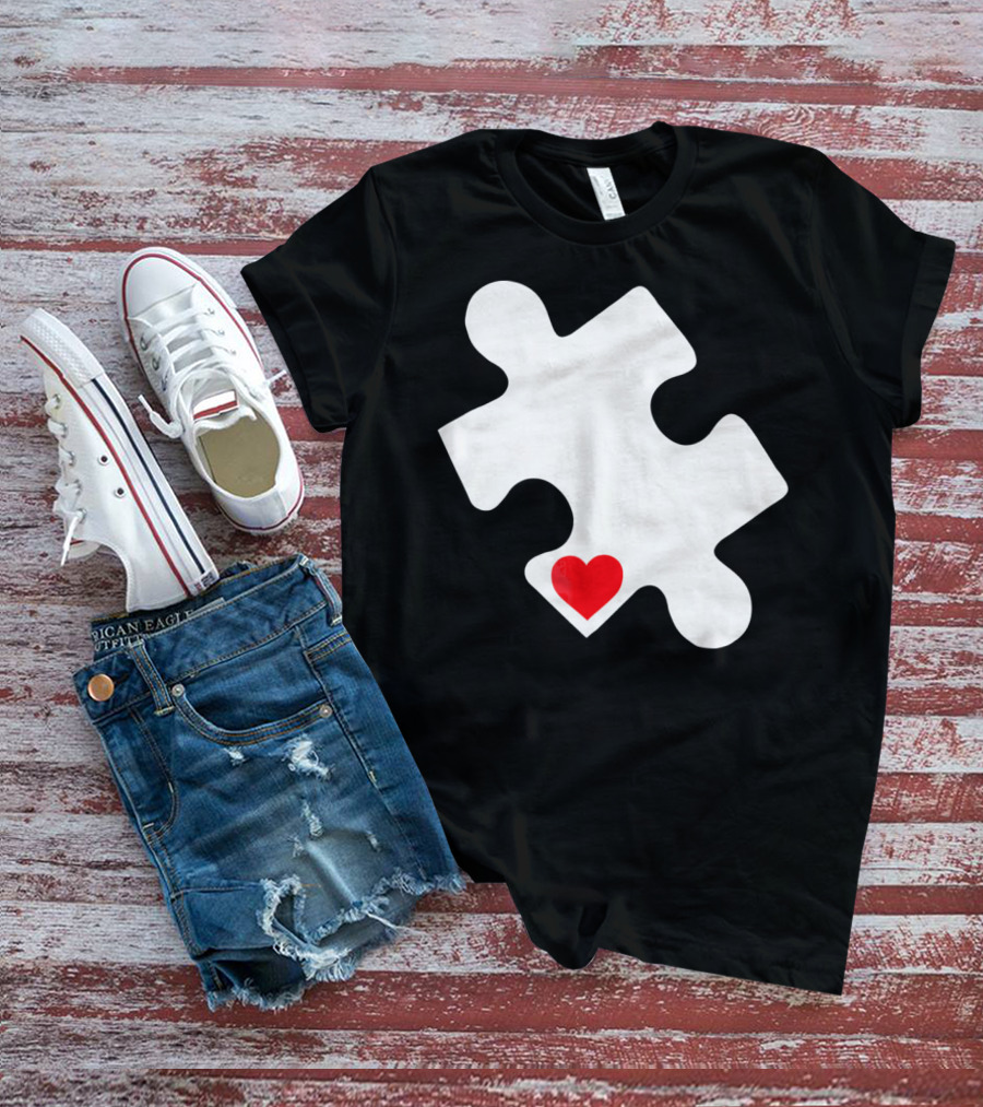 Love Autism Awareness Puzzle Heart T-Shirt