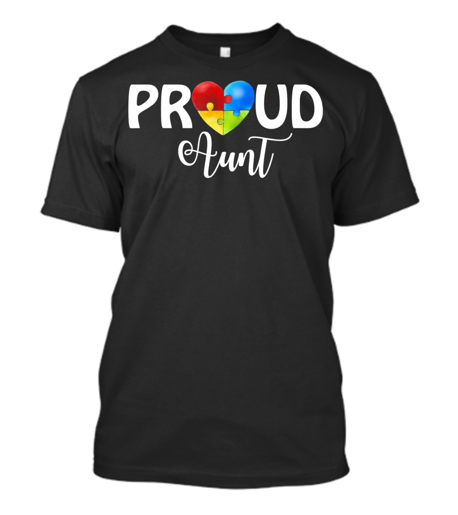 Proud Aunt Autism Puzzle Heart T-Shirt