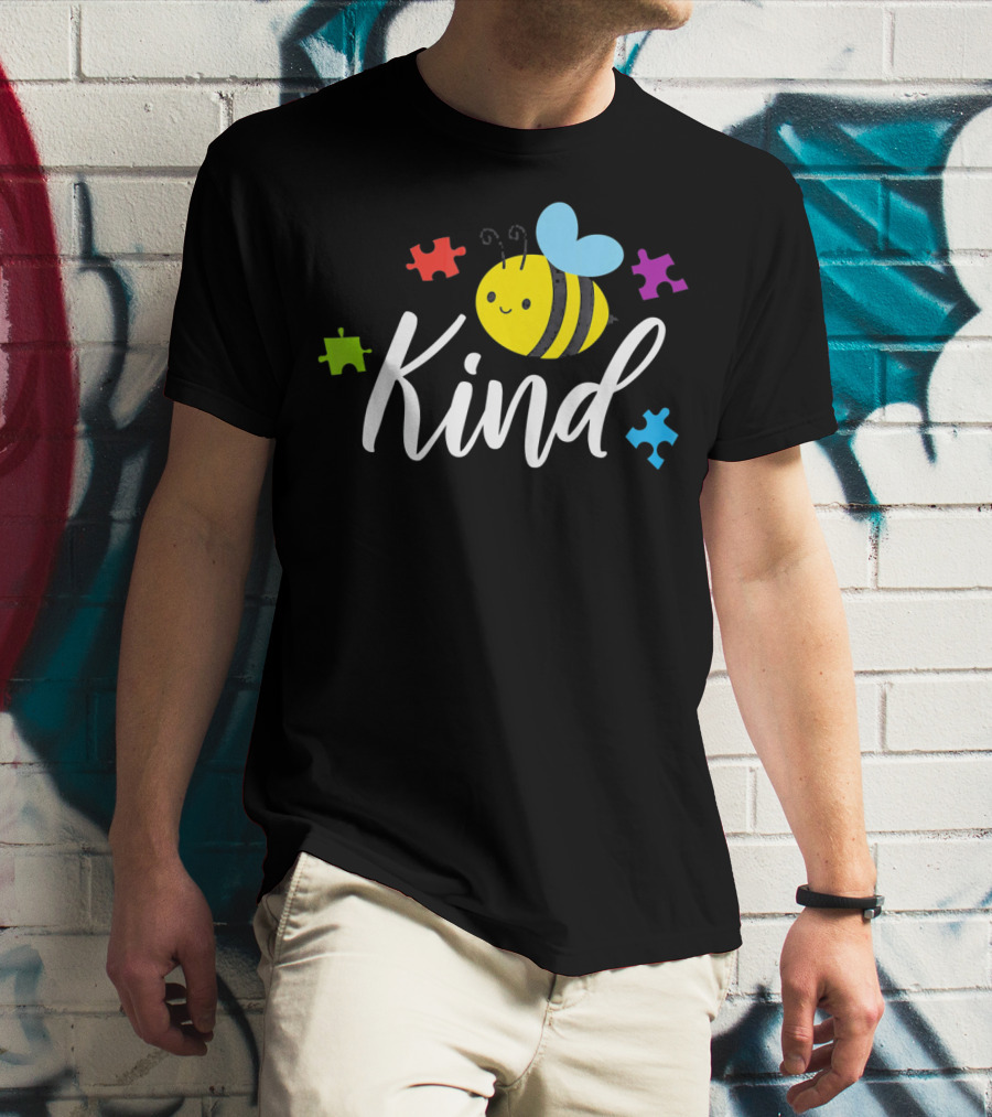 Bee Kind Kindness Autism Awareness Puzzle Piece T-Shirt