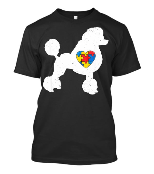 Poodle With Puzzle Heart Autism Awareness Day T-Shirt
