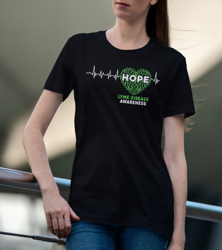 HOPE Heartbeat Ribbon Lyme Disease Awareness T-Shirt