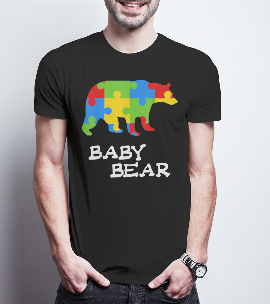 Autism Awareness Baby Bear Puzzle Design For Boy T-Shirt