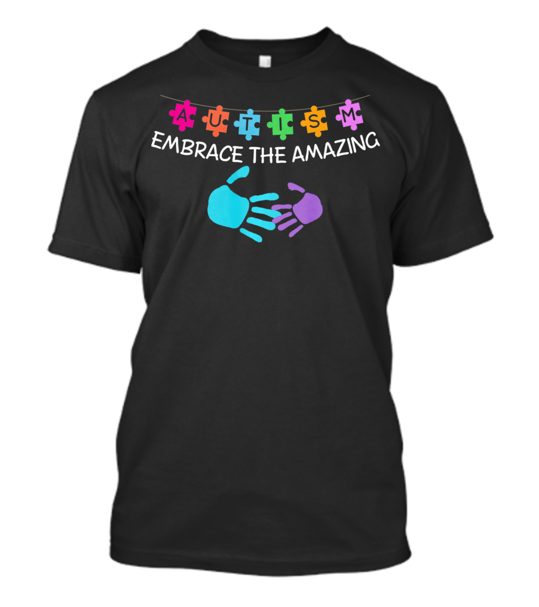 Autism Embrace The Amazing Puzzle Piece Hands T-Shirt