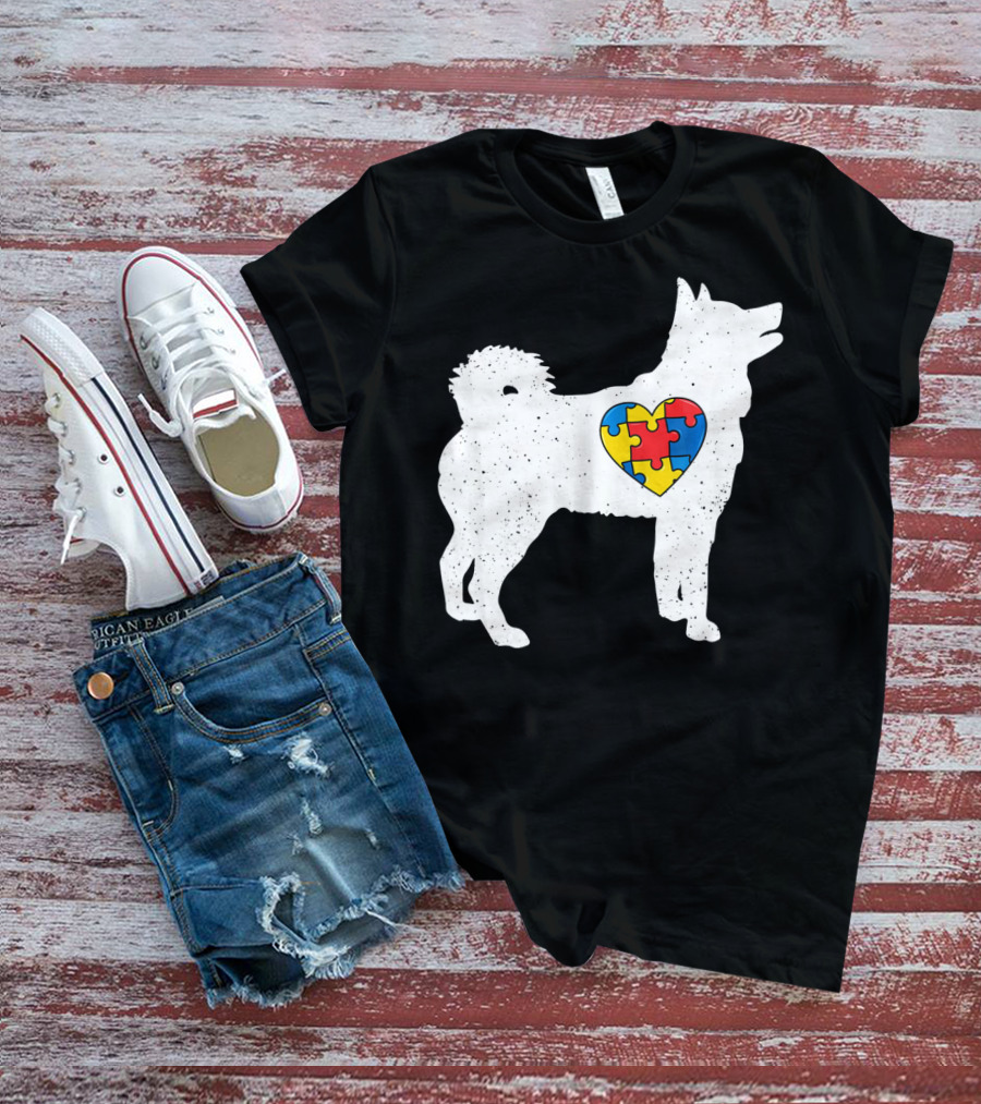 Husky Autism Awareness Puzzle Heart T-Shirt