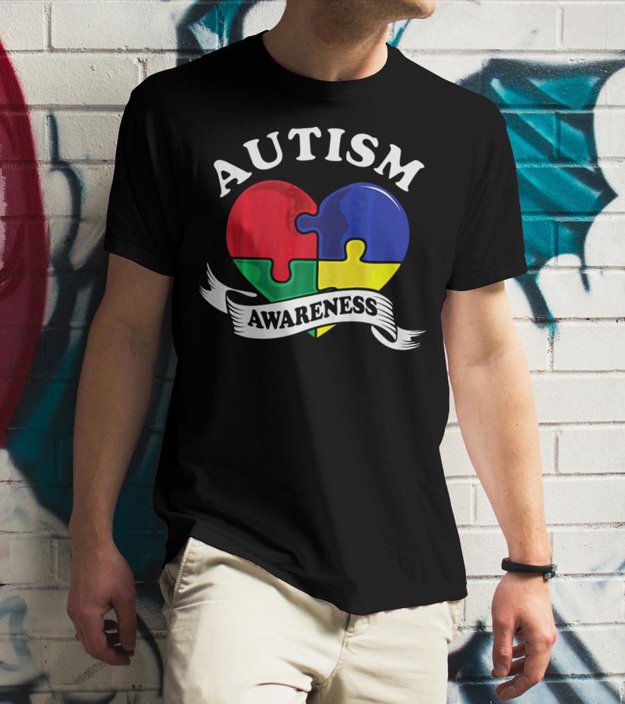 AUTISM AWARENESS HEART PUZZLE PIECE T-Shirt