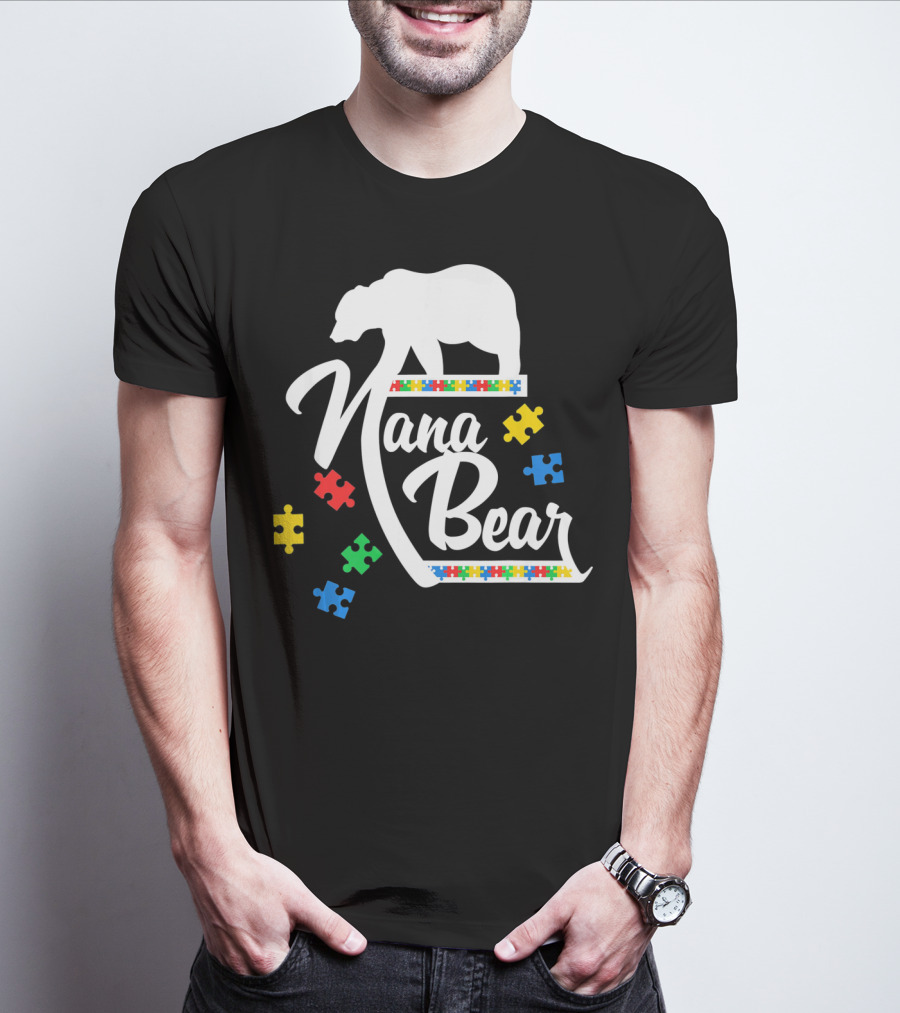Nana Bear Puzzle Autism Awareness T-Shirt