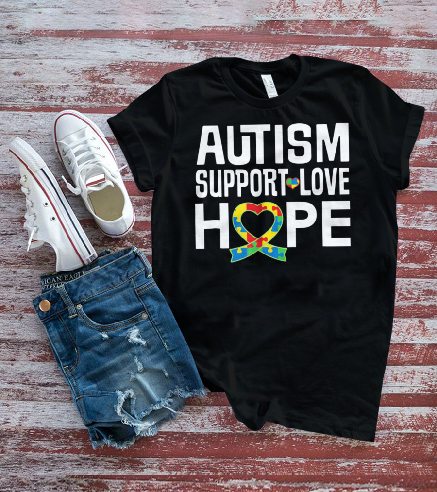 Autism Support Love Hope Puzzle T-Shirt