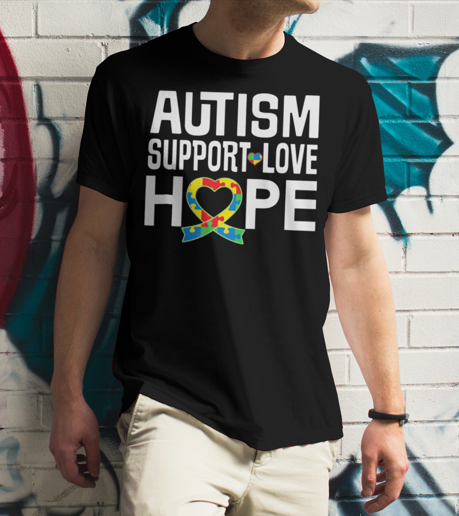 Autism Support Love Hope Puzzle T-Shirt