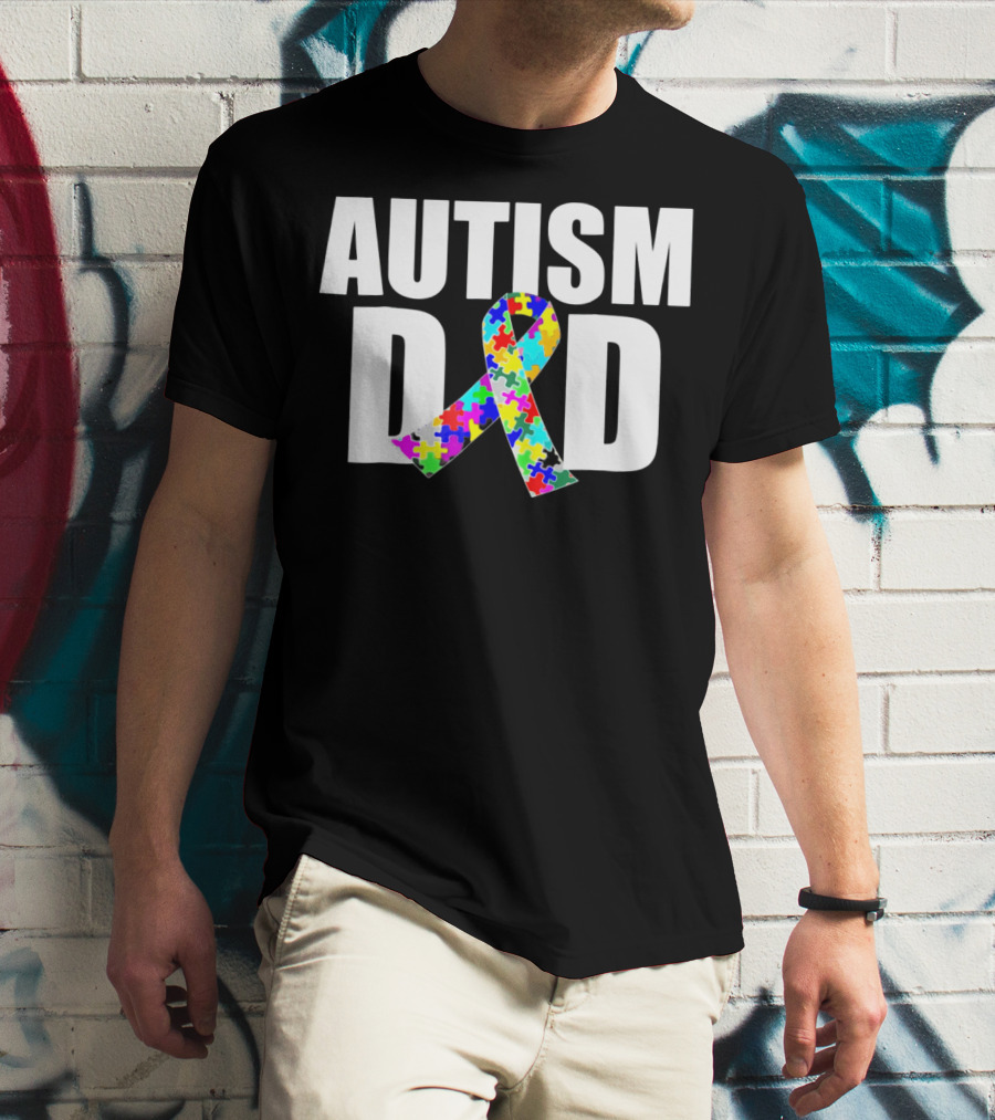 Autism Spectrum Awareness Autism Dad Puzzle T-Shirt