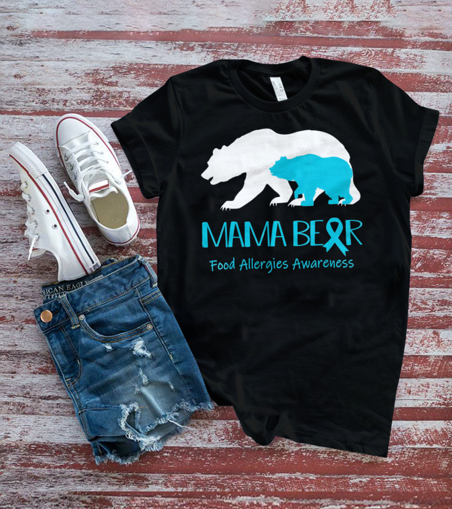 Mama Bear Food Allergies Awareness Ribbon T-Shirt
