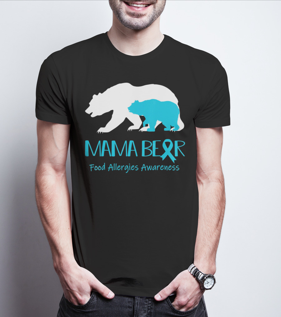 Mama Bear Food Allergies Awareness Ribbon T-Shirt