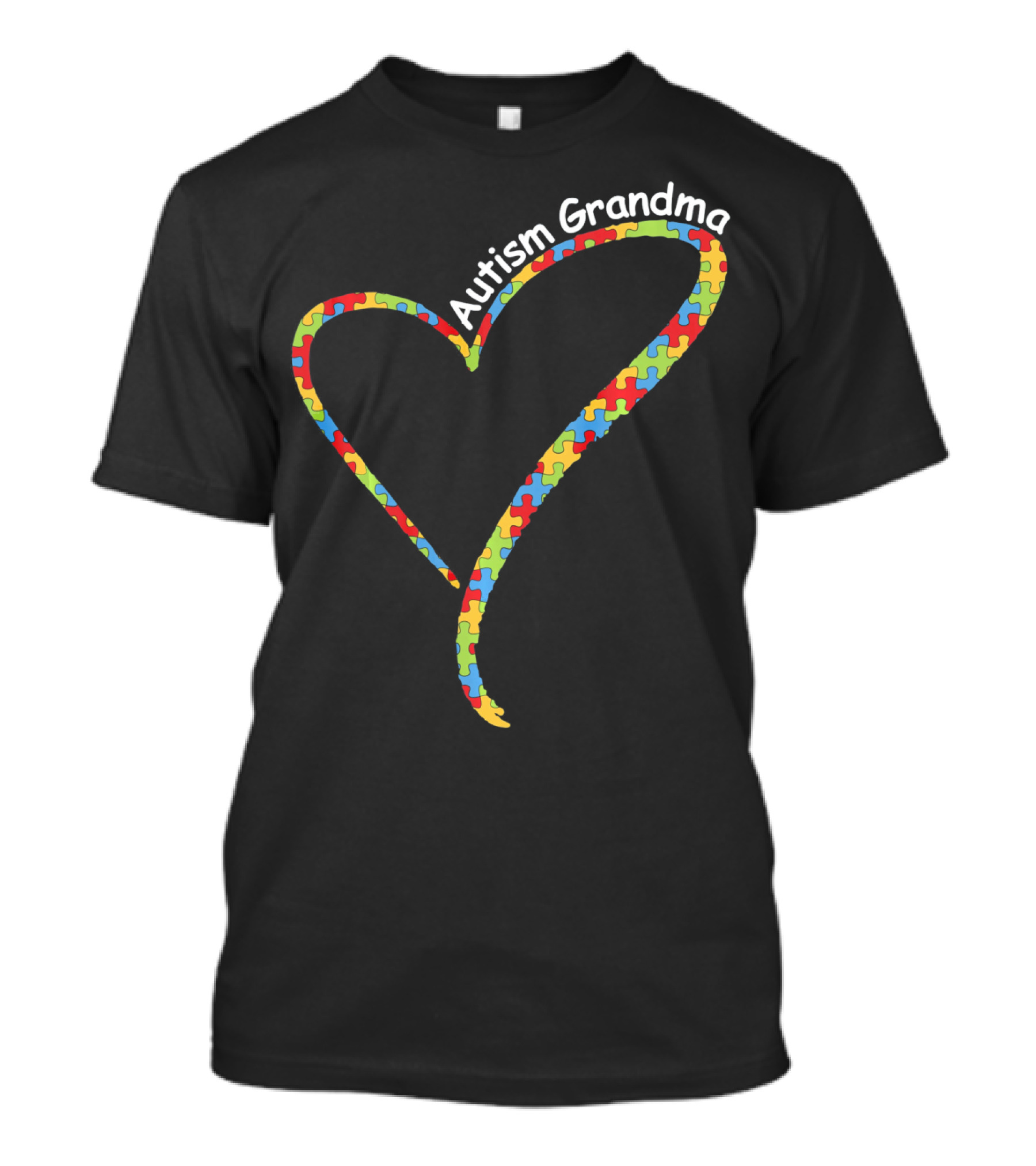 Autism Grandma Heart Puzzle Autism Awareness T-Shirt
