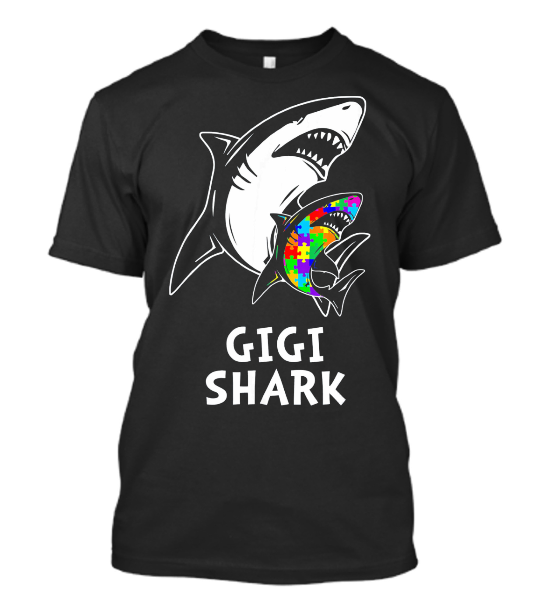 Gigi Shark Autism Awareness Puzzle Sharks T-Shirt