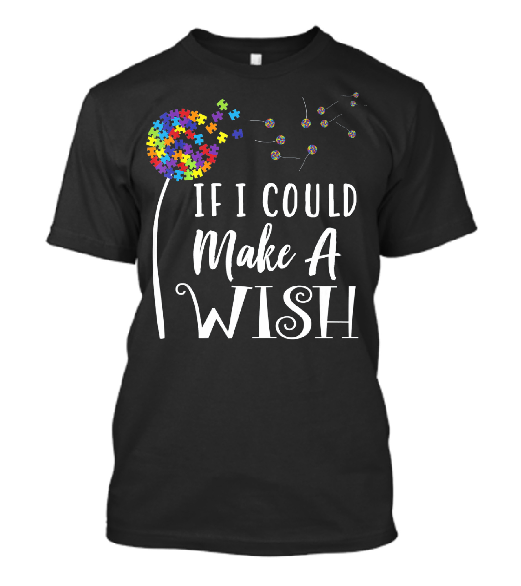 If I Could Make A Wish Autism Puzzle Flower T-Shirt