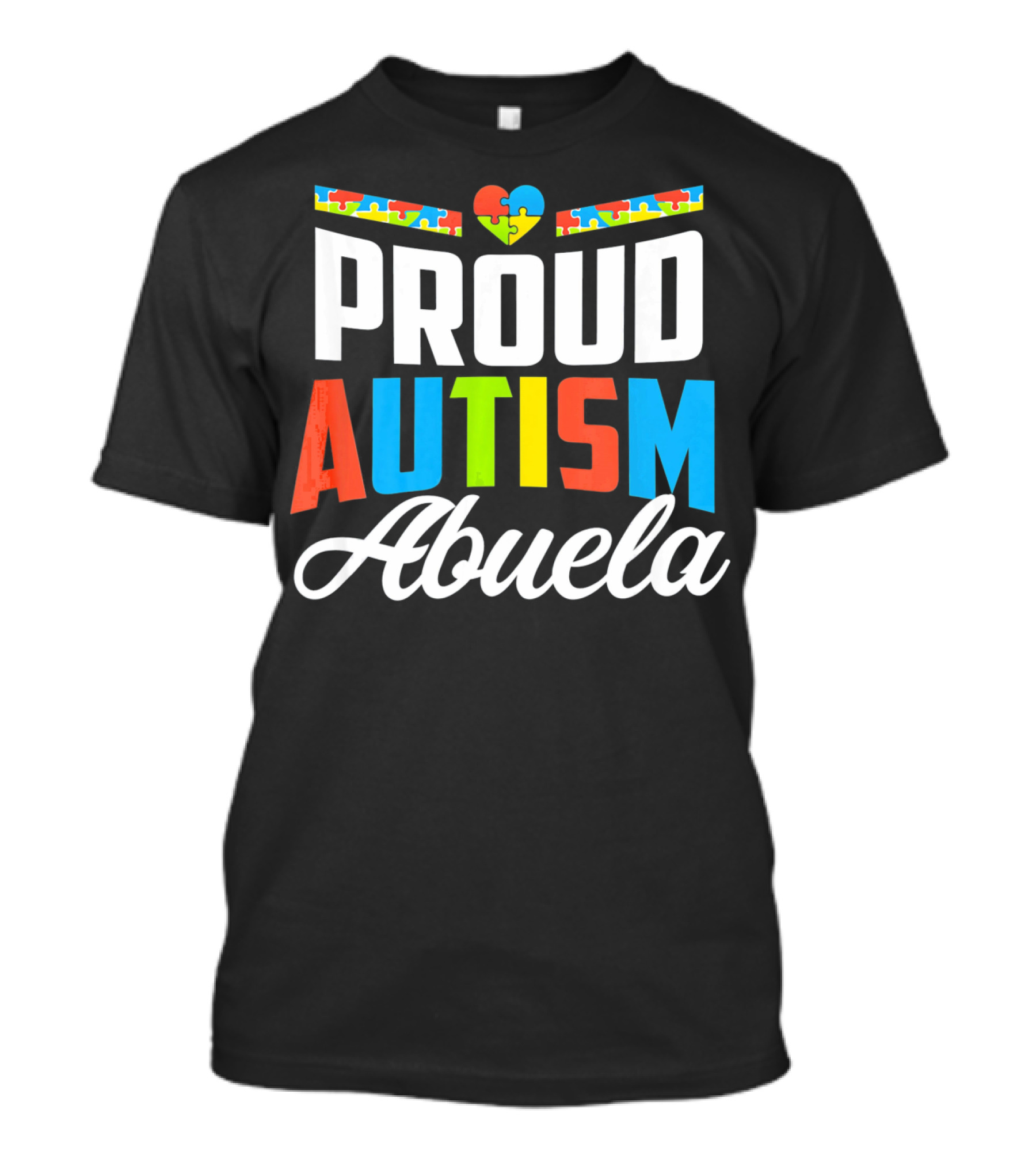 Proud Autism Abuela Heart Puzzle Awareness Support T-Shirt