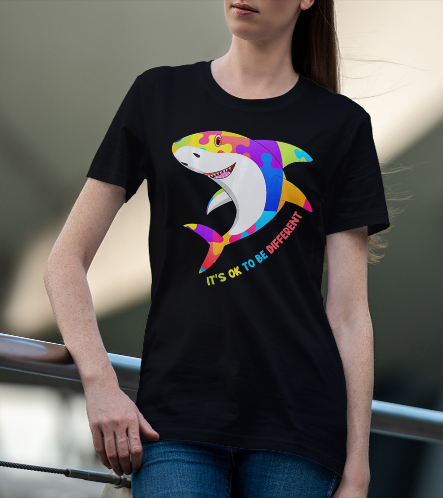 It's Ok To Be Different Shark Autism Awareness T-Shirt