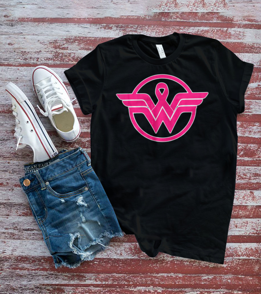 Wonder Woman Breast Cancer Awareness Superhero T-Shirt