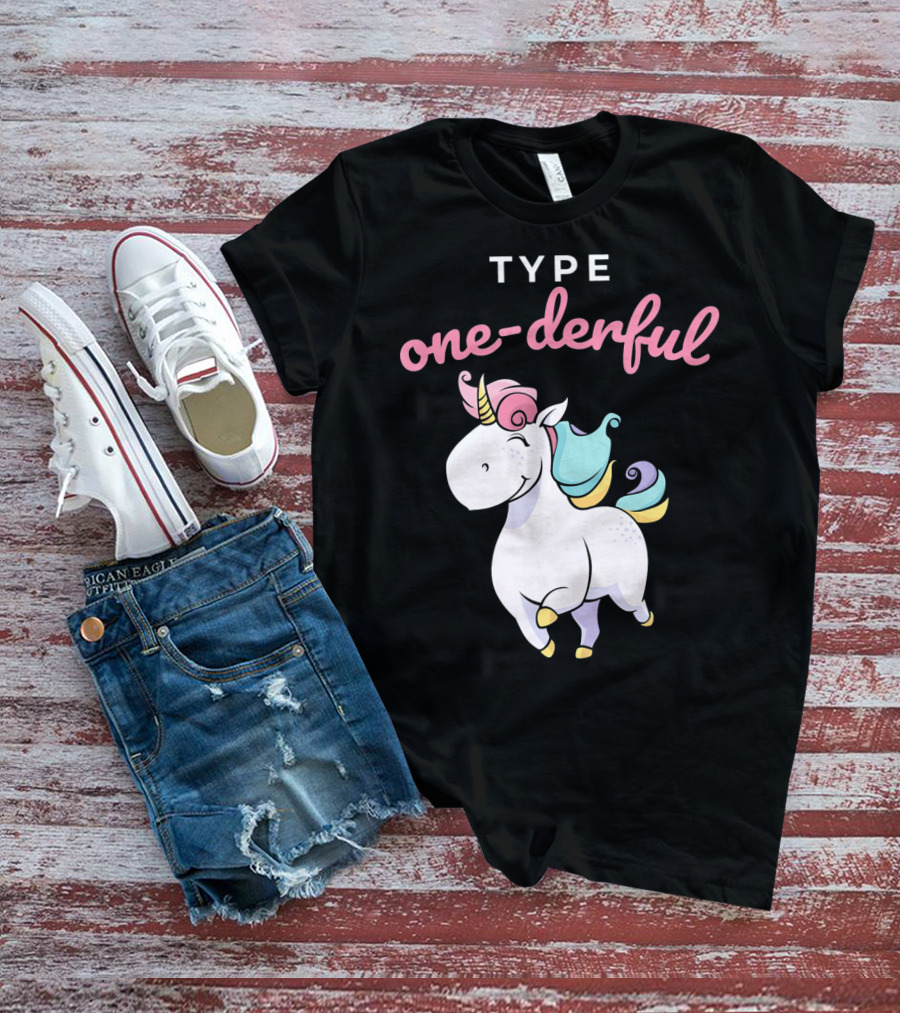 Type One-Derful Unicorn Type 1 Diabetes Awareness T-Shirt