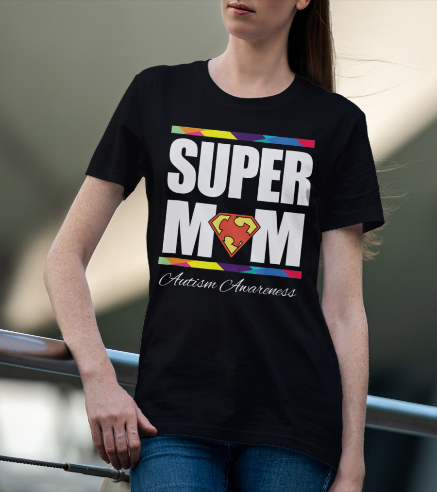 Super Mom Autism Awareness Iconic T-Shirt