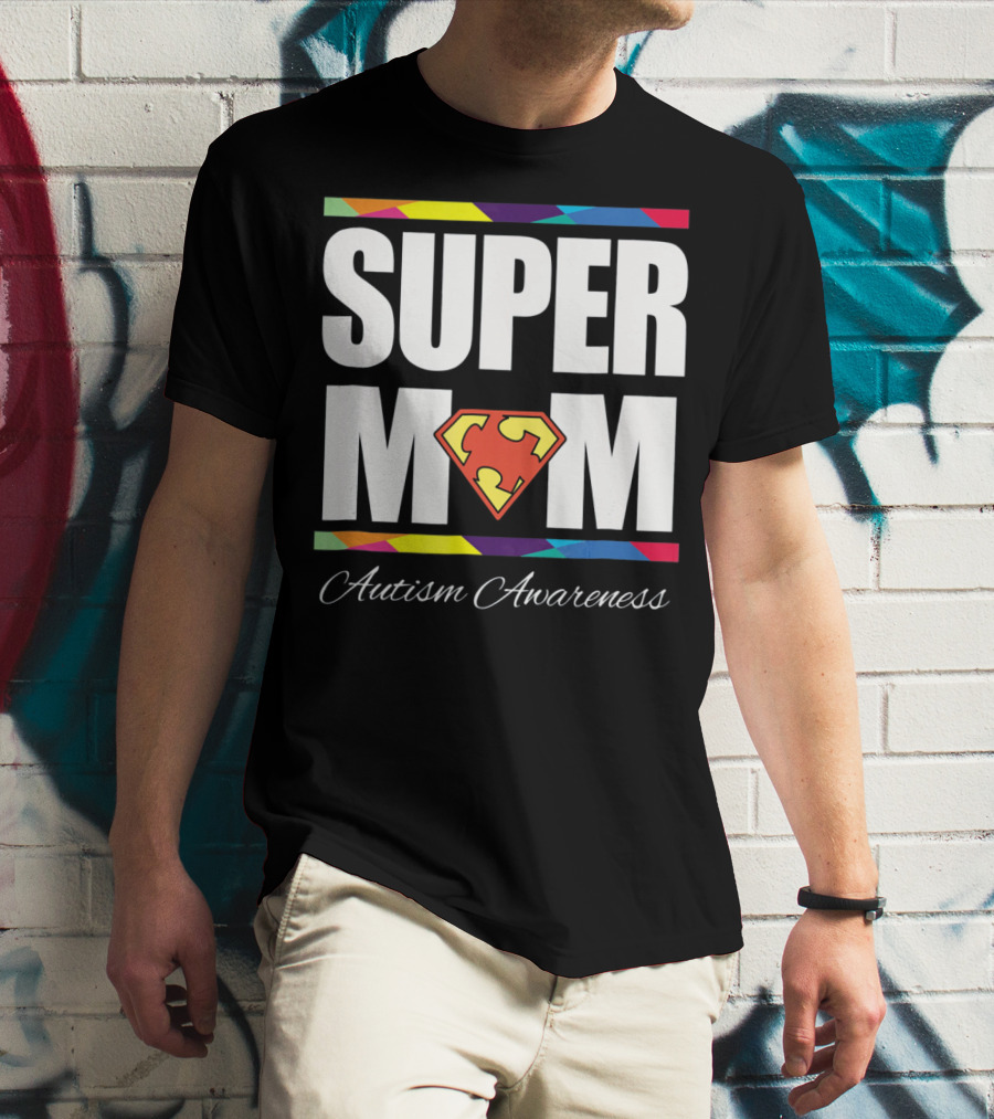Super Mom Autism Awareness Iconic T-Shirt
