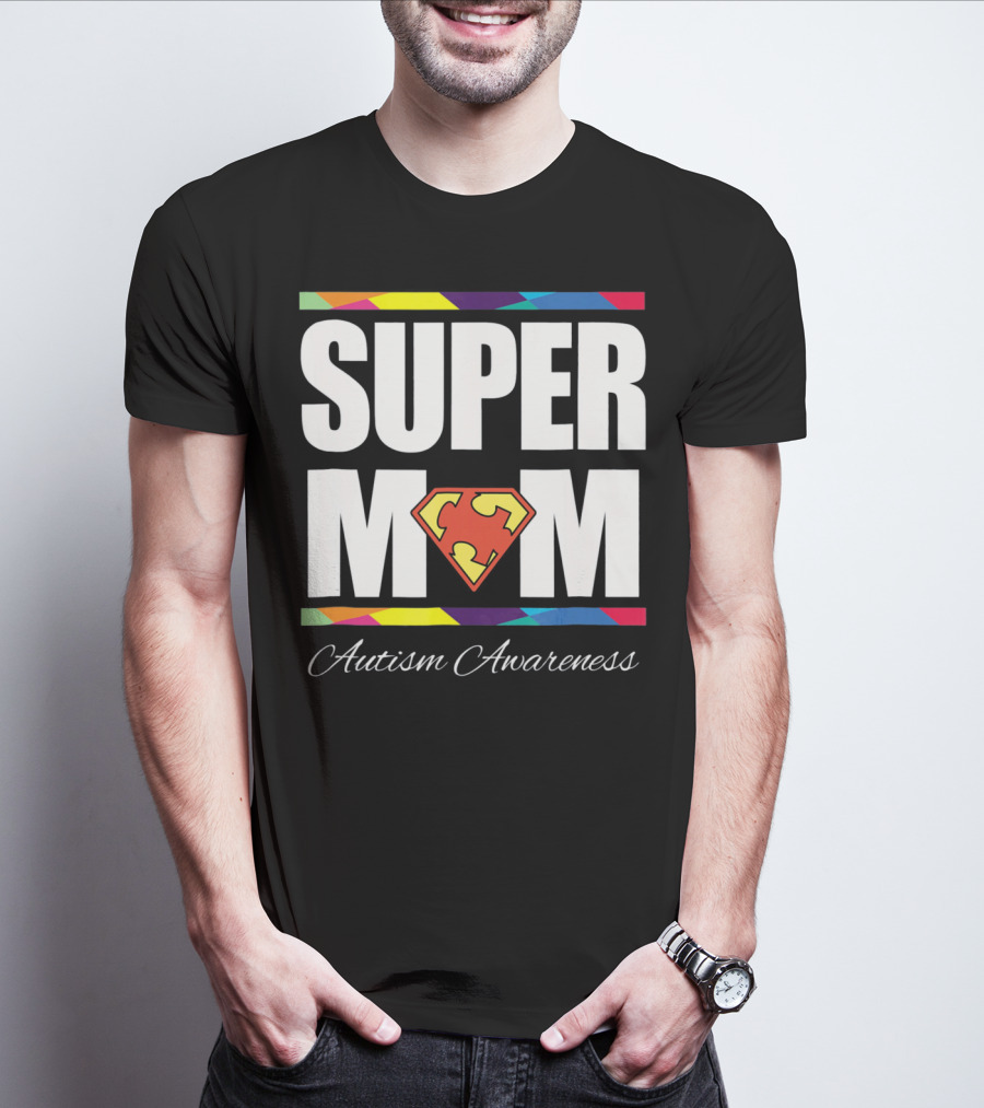 Super Mom Autism Awareness Iconic T-Shirt
