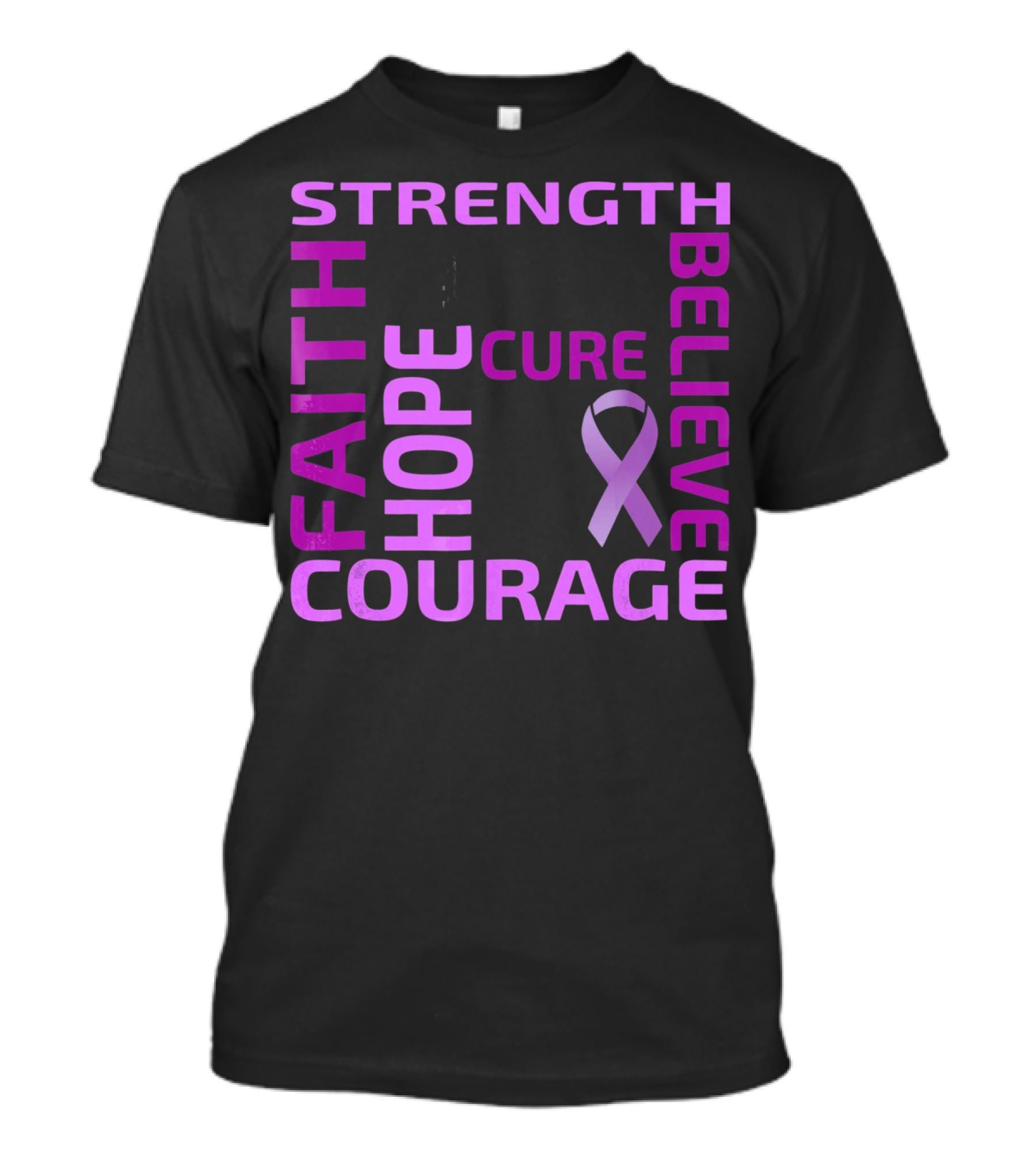 Cystic Fibrosis Awareness Strength Faith Hope Courage Cure Believe T-Shirt