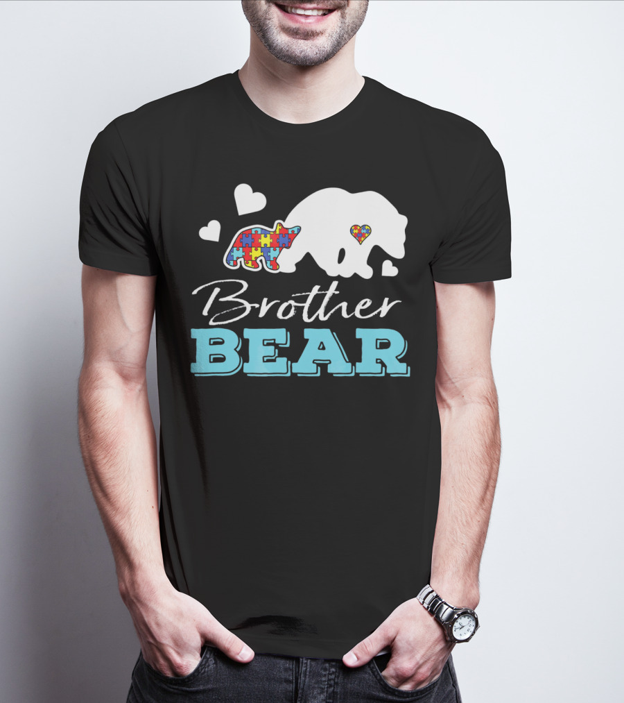 Brother Bear Puzzle Heart Autism Awareness T-Shirt