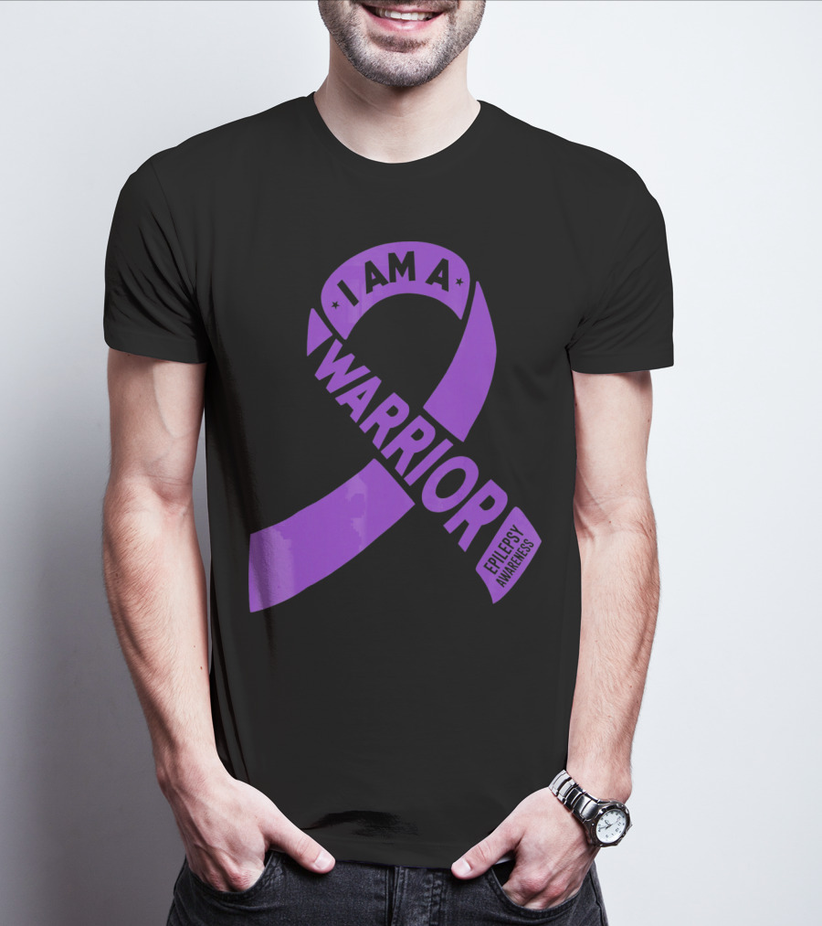 I Am A Warrior Purple Ribbon Epilepsy Awareness T-Shirt
