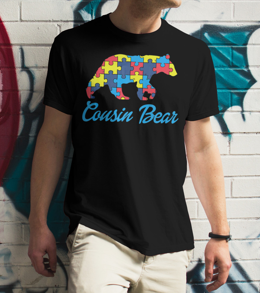Cousin Bear Autism Awareness Puzzle T-Shirt