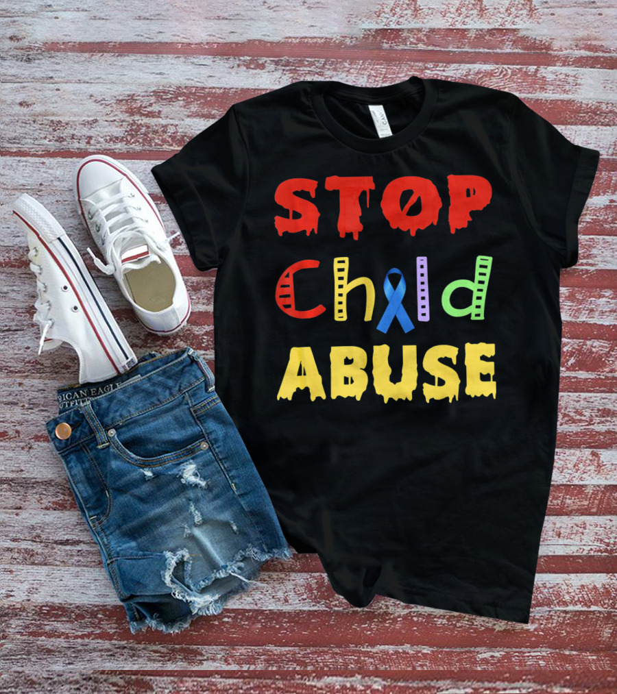 STOP Child Abuse Awareness Blue T-Shirt