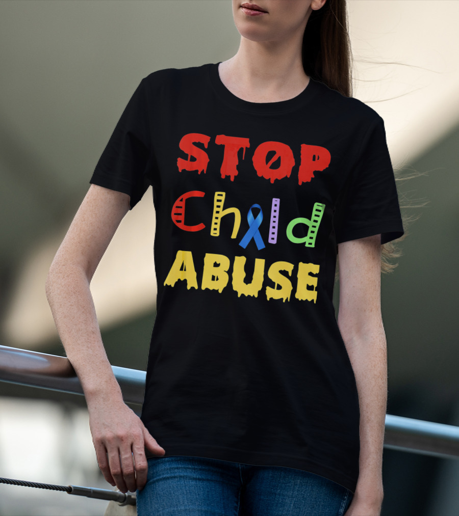 STOP Child Abuse Awareness Blue T-Shirt