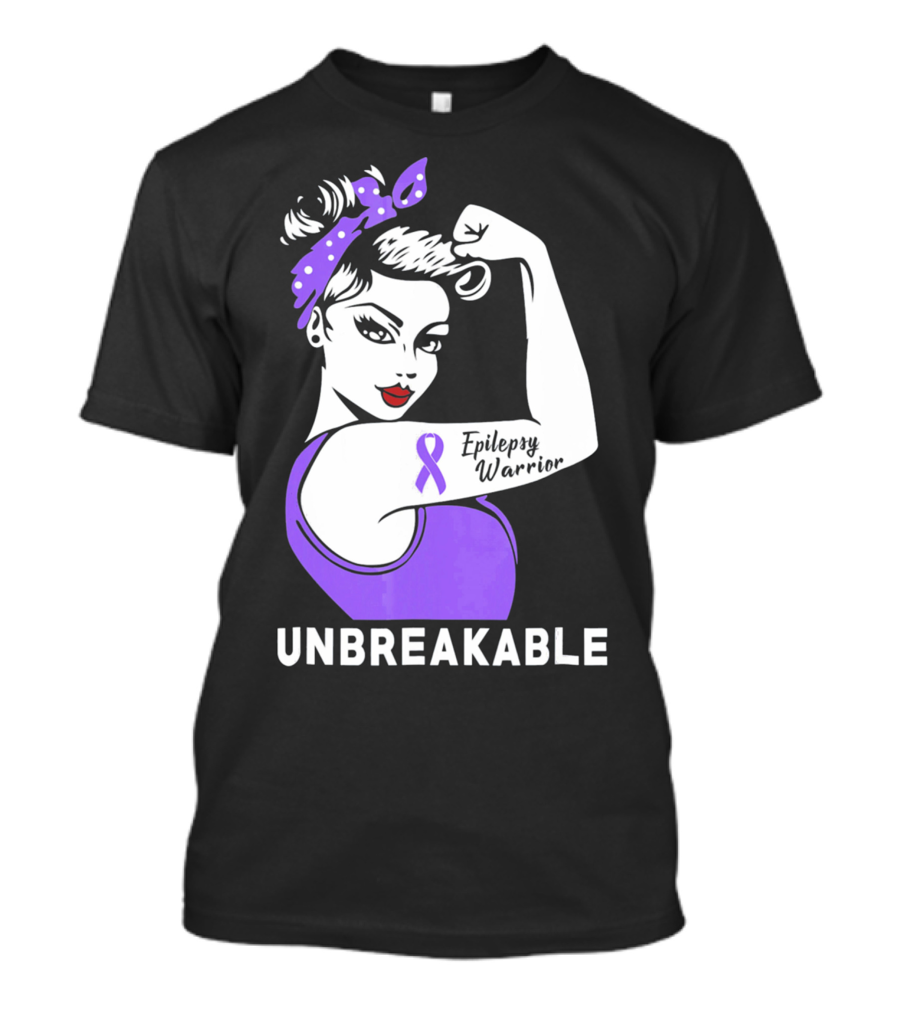 Epilepsy Warrior Unbreakable With Purple T-Shirt