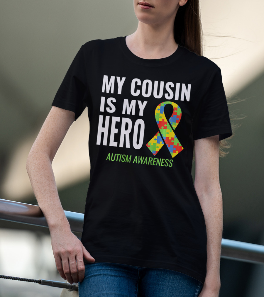 My Cousin Is My Hero Autism Awareness Puzzle T-Shirt