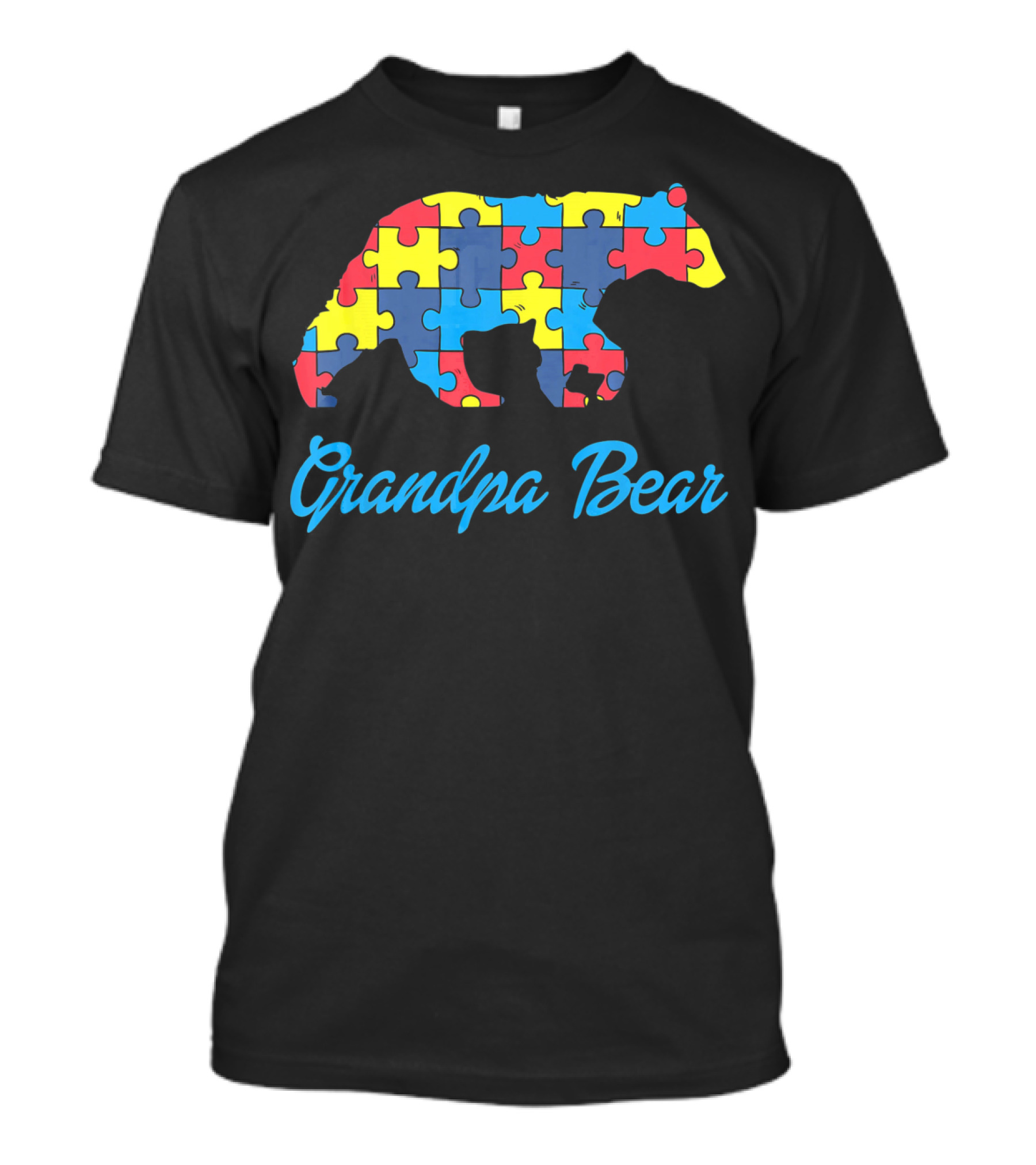 Grandpa Bear Puzzle Autism Awareness T-Shirt