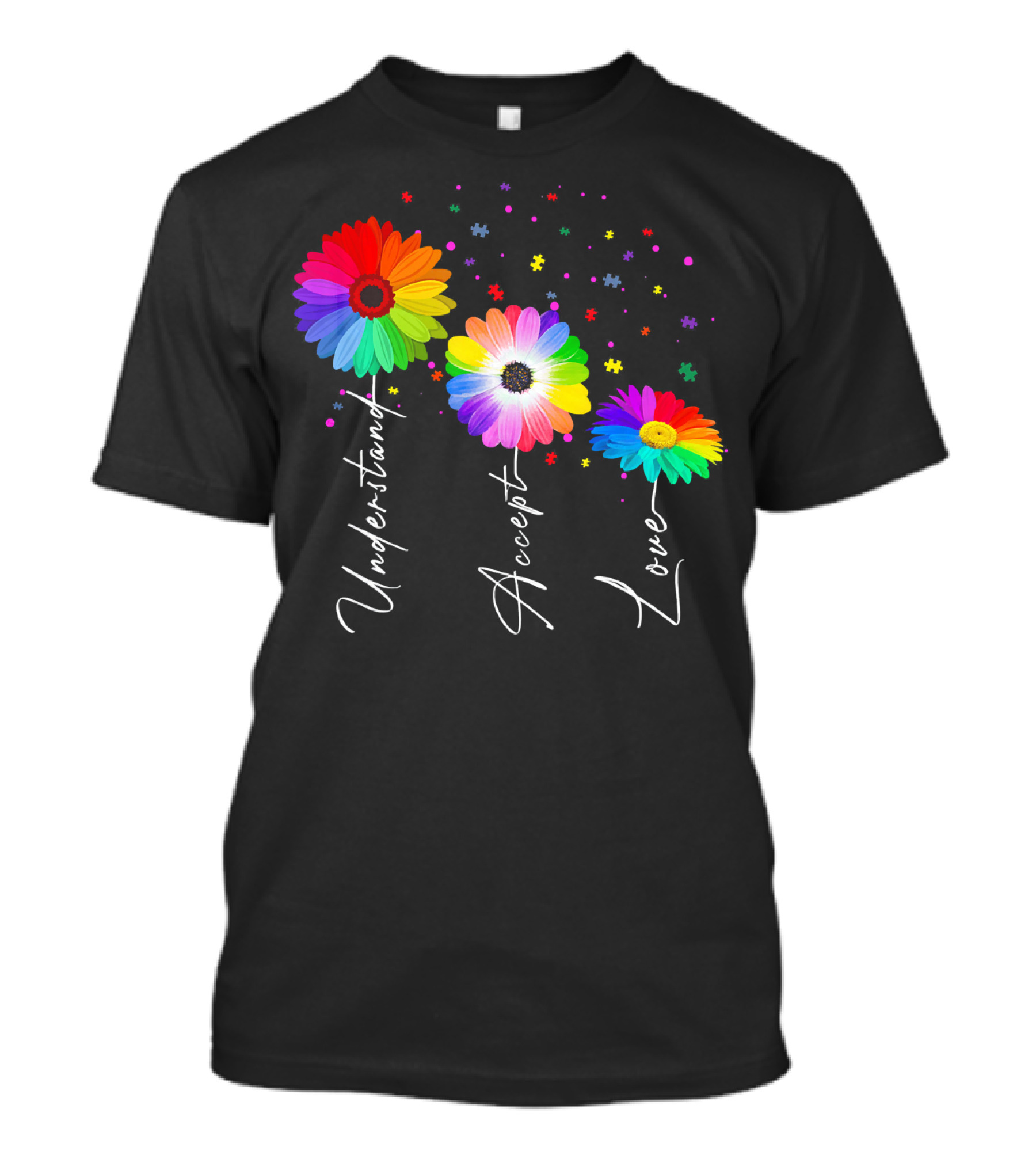 Autism Awareness Daisy Flower Accept Understand Love T-Shirt